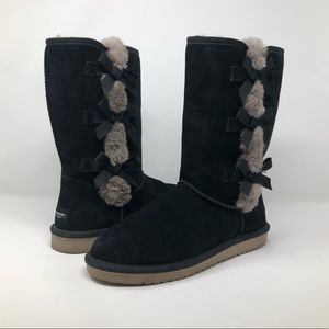Kookaburra by UGG black boots with bow ties